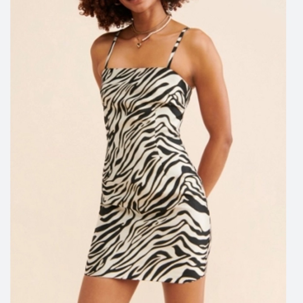 Audette Women Kate Mini Dress Size XL Animal Print Sleeveless Adjustable Straps
